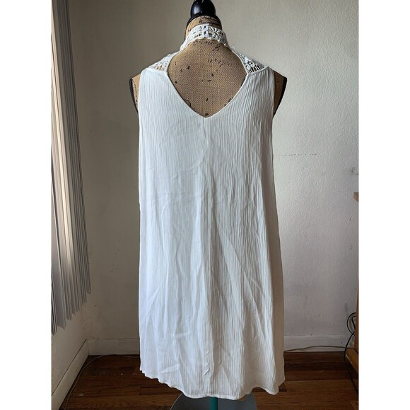 J For Justice White Mini Flowing Hippie Coquette Girl Summer Crochet Dress MED - Picture 4 of 9